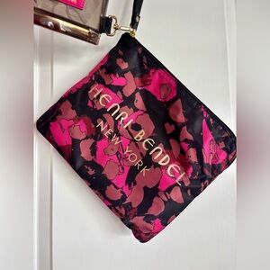 Henri Bendel Camo Floral Pouch NWT